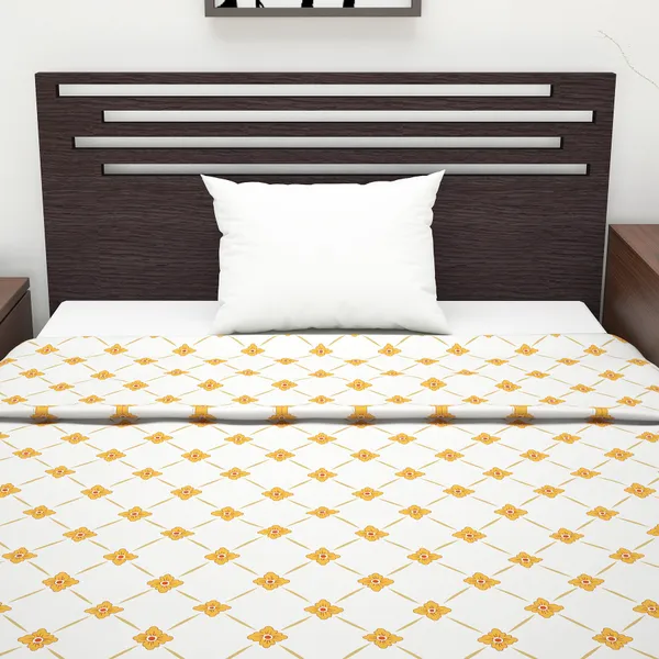 Printed_Single_Dohar_for_AC_Room_(Cotton,_Yellow-White)