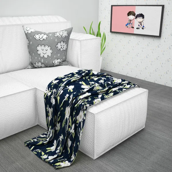 Microfiber_Reversible_Lightweight_Magno_Flower_Baby_Comforter_Blanket_For_Kids/Toddler_-_True_Blue_(KU1166)