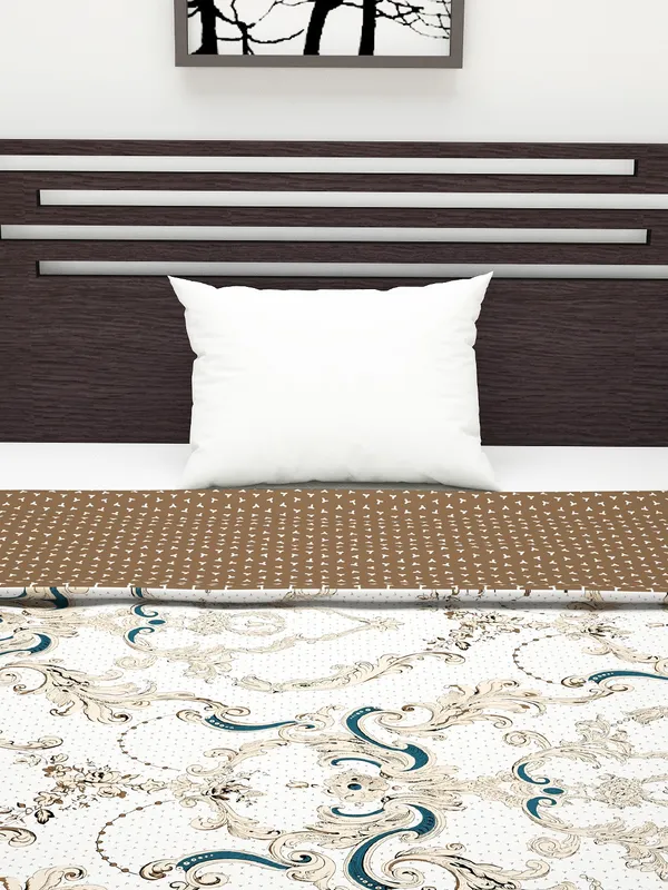 Abstract_Single_Dohar_for_AC_Room_(Polyester,_Beige_and_Brown)