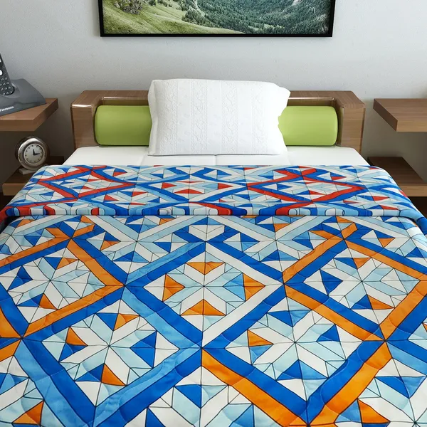 Geometric_Single_Comforter_for_Mild_Winter_(Polyester,_Blue,_Orange)