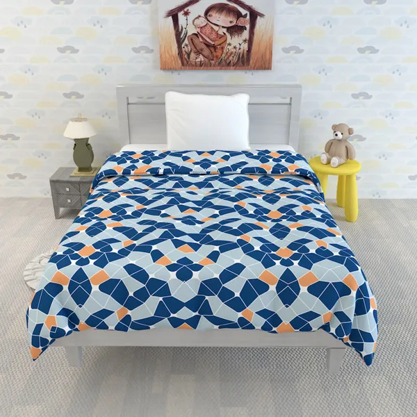Microfiber_Reversible_Lightweight_Geometric_Baby_Blanket_For_Kids/Toddler_-_Navy_Blue_and_Orange_(GI1502)