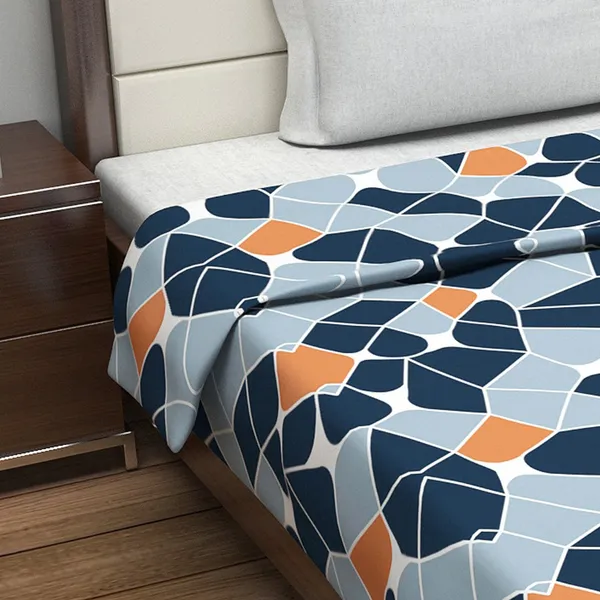 Microfiber_Reversible_Lightweight_Geometric_Baby_Blanket_For_Kids/Toddler_-_Navy_Blue_and_Orange_(GI1502)