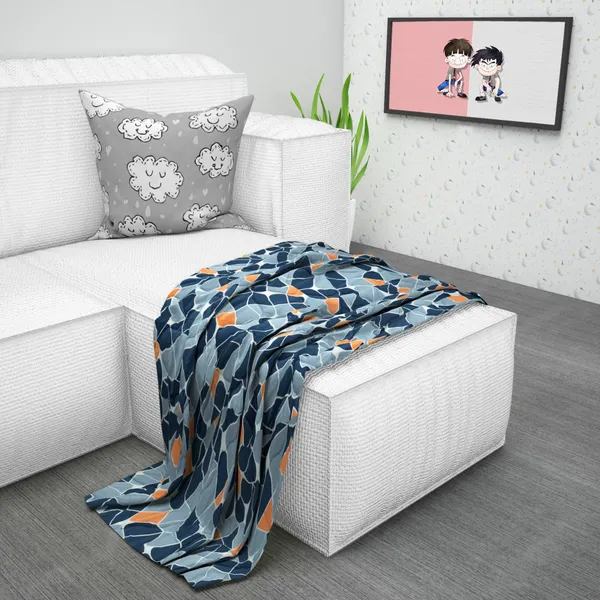 Microfiber_Reversible_Lightweight_Uneven_Lines_Baby_Comforter_Blanket_For_Kids/Toddler_-_True_Blue_(KU1502)