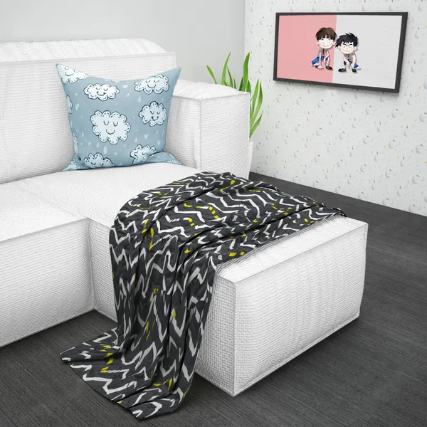 Microfiber_Reversible_Lightweight_Cozzy_Handout_Chevron_Baby_Comforter_Blanket_For_Kids/Toddler_-_Sleet_(KU1139)