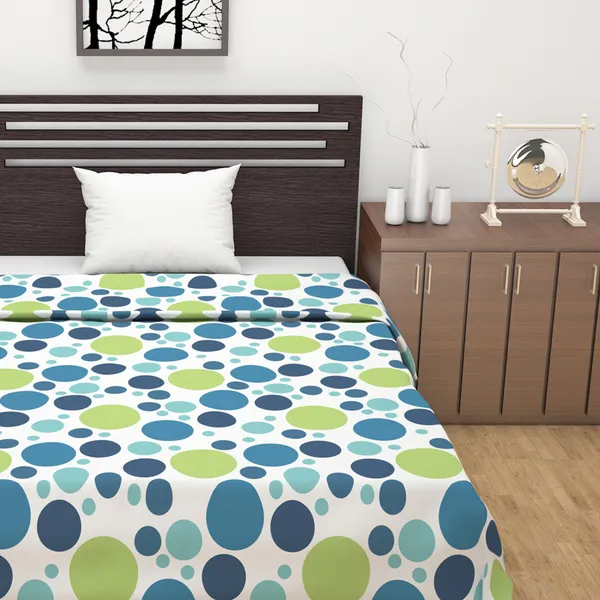 Polka_Single_Dohar_for_Mild_Winter_(Cotton,_Blue,_Green)
