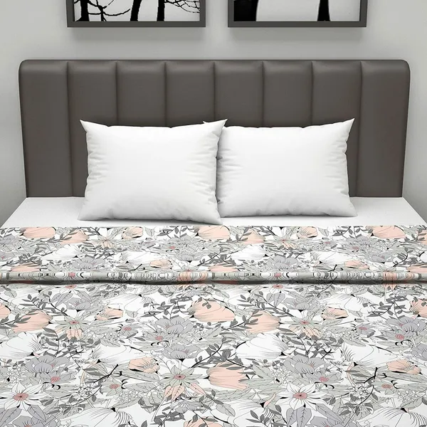 Floral_Double_Dohar_for_AC_Room_(Cotton,_Peach_and_White)
