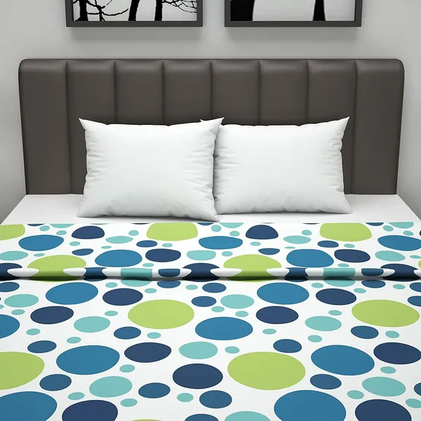 Cotton_Reversible_Lightweight_Polka_Dots_Double_Bed_AC_Dohar_Blanket_-_Blue_and_Green_(GB-2032-DD)