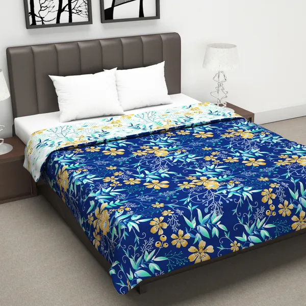 Floral_Double_Dohar_for_AC_Room_(Microfiber,_Dark_Navy_Blue)