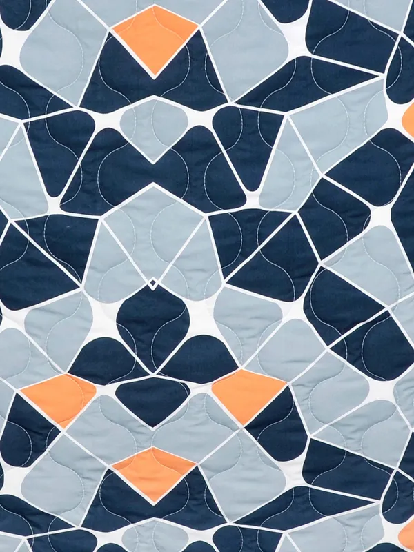 Printed_Double_Comforter_for_Heavy_Winter_(Polyester,_Navy_Blue_&_Orange)