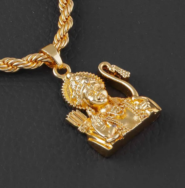 Gujju_Stylish_Gold_Plated_Chain_and_Ram_pendant_For_Boys_And_Men's