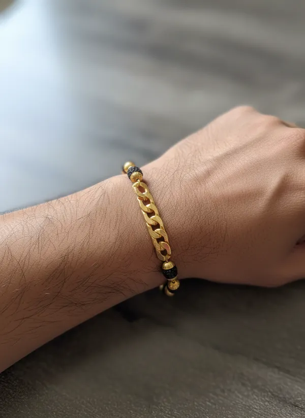 Men's_Gold-Plated_"Om"_Designer_Kada_&_Rudraksha_Fusion_Bracelet