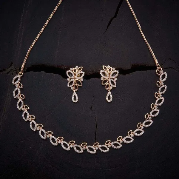 Amazing_Rose_Gold_Plated_Necklace_With_Earrings_For_Womens