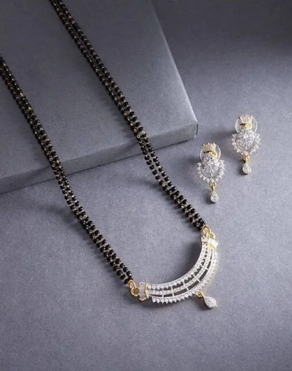 Amazing_Silver_Colour_Mangalsutra_With_Earrings_For_Womens