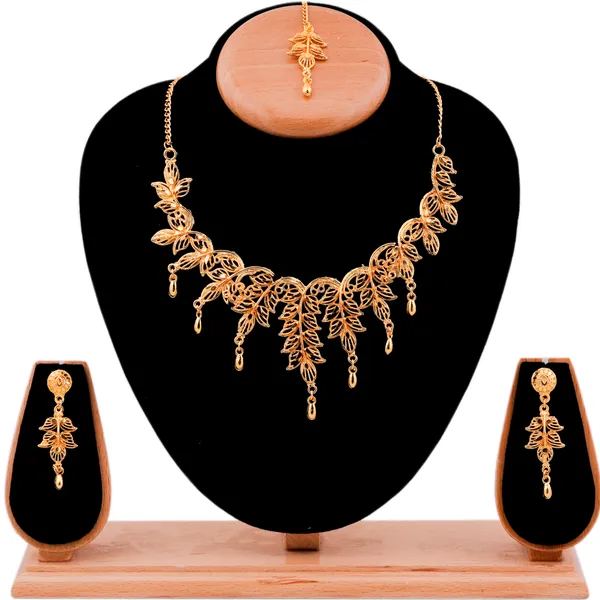 Gold_Plated_Wedding_Jewellery_Necklace_Set_For_Women_and_Girls