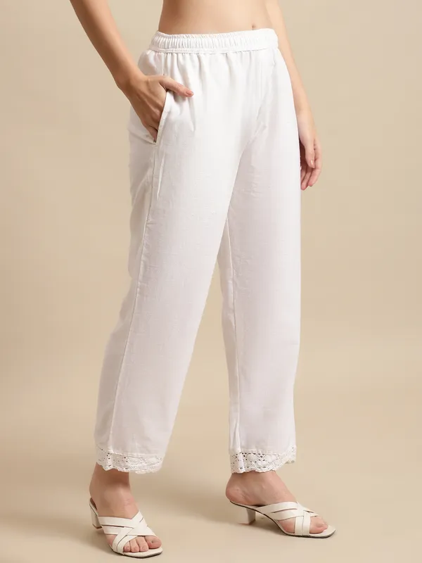 White_Cotton_Solid_Crochet_Lace_Palazzo