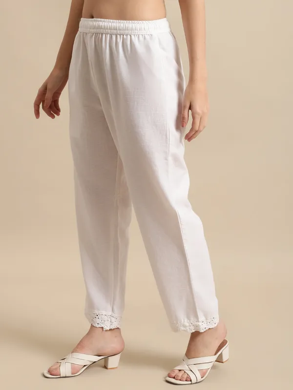 White_Cotton_Solid_Crochet_Lace_Palazzo