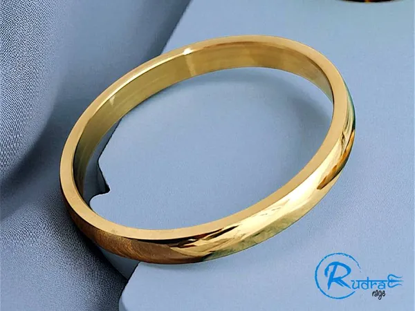 Rudra Rage GOLD PLATED PUNJABI CHAPTA TYPE KADA MADE WITH