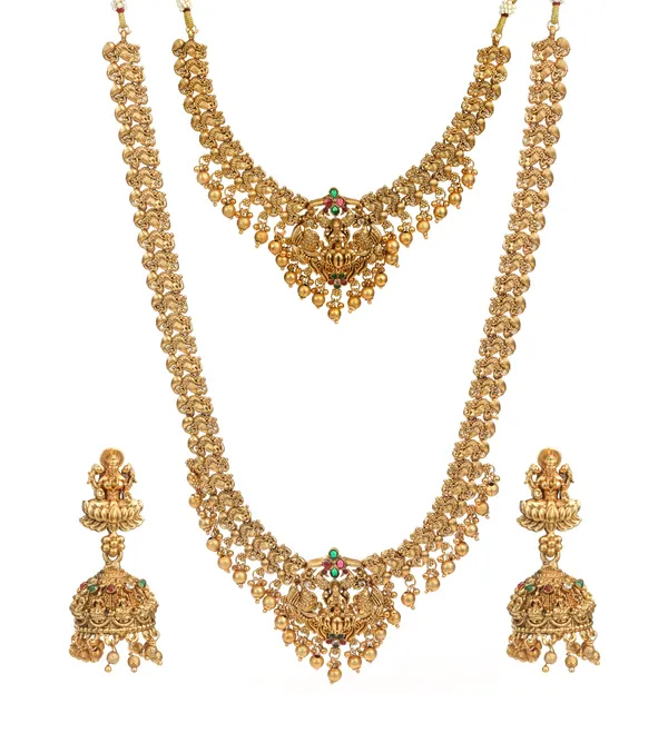 3D_Temple_Jewellery_Combo_Set_for_Women_with_Layered_Haram,_Choker_Necklace_and_Jhumka_Earrings