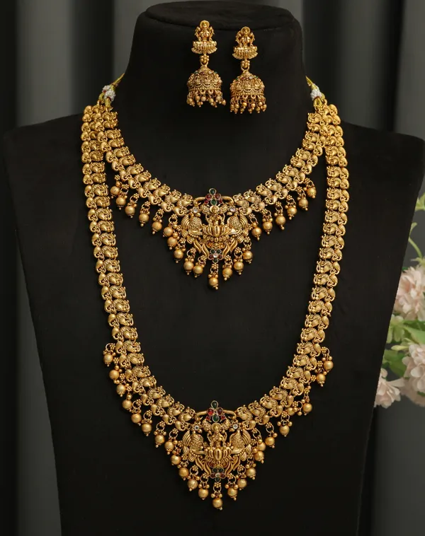 3D_Temple_Jewellery_Combo_Set_for_Women_with_Layered_Haram,_Choker_Necklace_and_Jhumka_Earrings