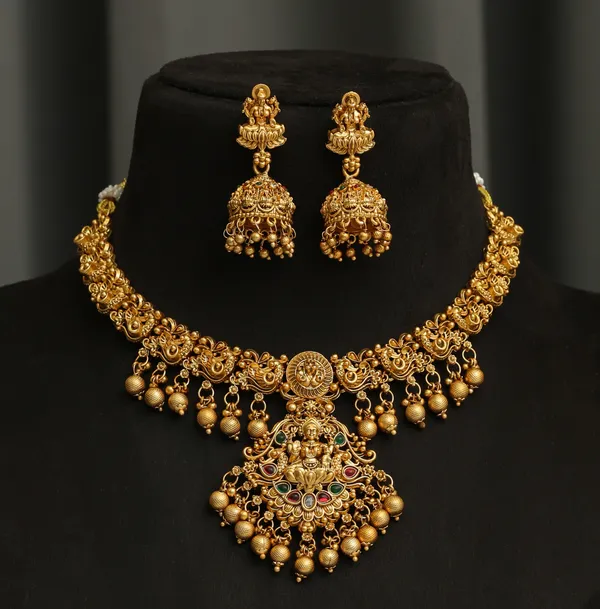 3D_Temple_Jewellery_Combo_Set_for_Women_with_Layered_Haram,_Choker_Necklace_and_Jhumka_Earrings