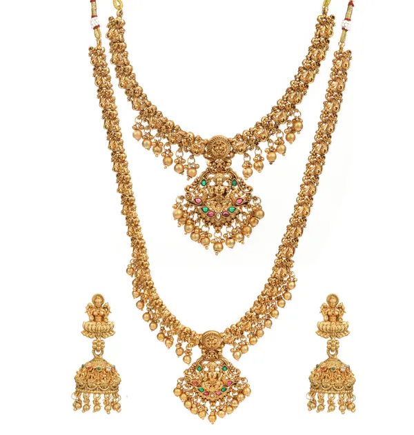 3D_Temple_Jewellery_Combo_Set_for_Women_with_Layered_Haram,_Choker_Necklace_and_Jhumka_Earrings