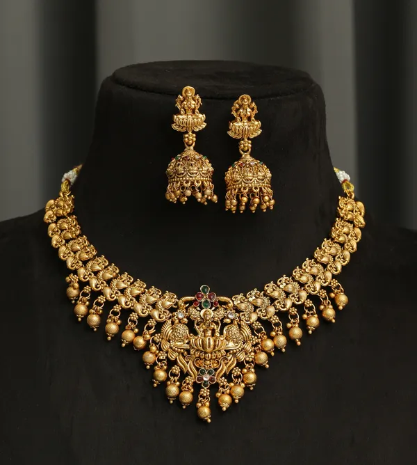 3D_Temple_Jewellery_Combo_Set_for_Women_with_Layered_Haram,_Choker_Necklace_and_Jhumka_Earrings