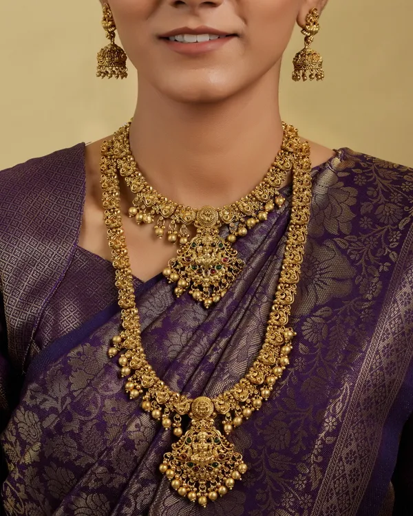3D_Temple_Jewellery_Combo_Set_for_Women_with_Layered_Haram,_Choker_Necklace_and_Jhumka_Earrings