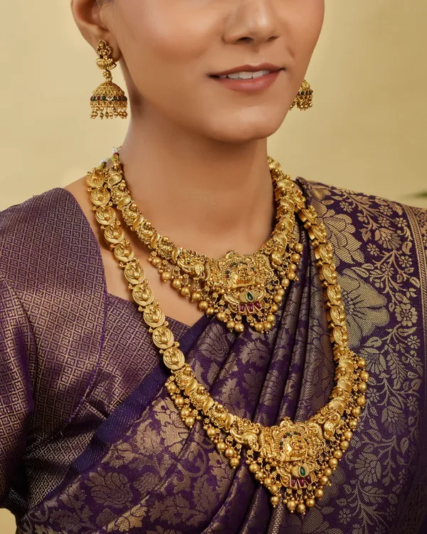 3D_Temple_Jewellery_Combo_Set_for_Women_with_Layered_Haram,_Choker_Necklace_and_Jhumka_Earrings