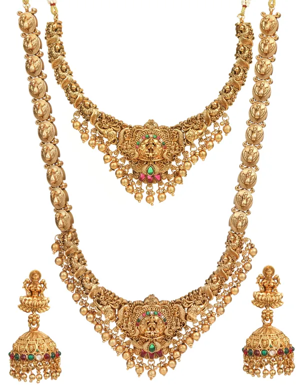 3D_Temple_Jewellery_Combo_Set_for_Women_with_Layered_Haram,_Choker_Necklace_and_Jhumka_Earrings