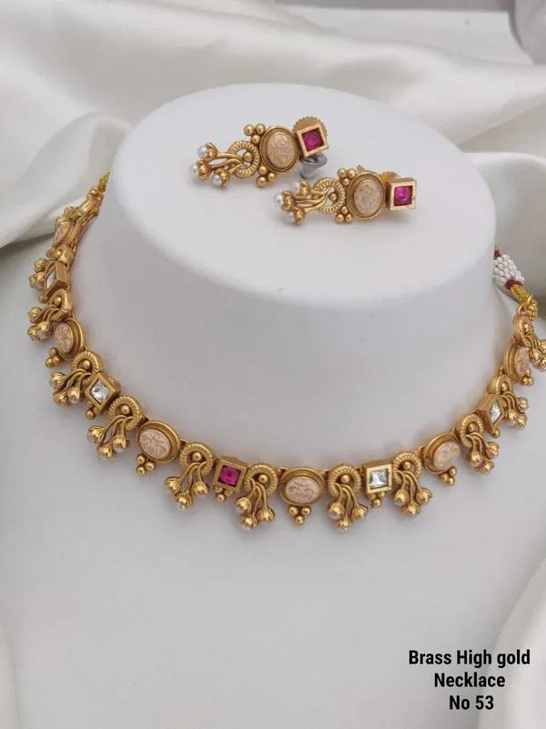 Vihaa Jewellery Classic Pearl Gold Plated copper delicate Necklace Set With  Earrings For Women and girl Price in India Buy Vihaa Jewellery Classic