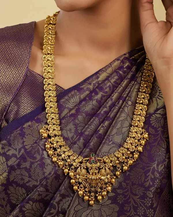 Traditional_South_Indian_Temple_Design_Haram_Set_with_Goddess_Pendant_and_Jhumka_Earrings