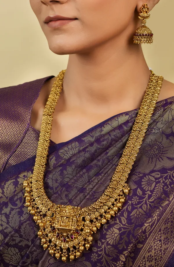 Traditional_South_Indian_Temple_Design_Haram_Set_with_Goddess_Pendant_and_Jhumka_Earrings