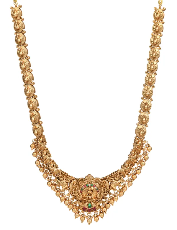 Traditional_South_Indian_Temple_Design_Haram_Set_with_Goddess_Pendant_and_Jhumka_Earrings