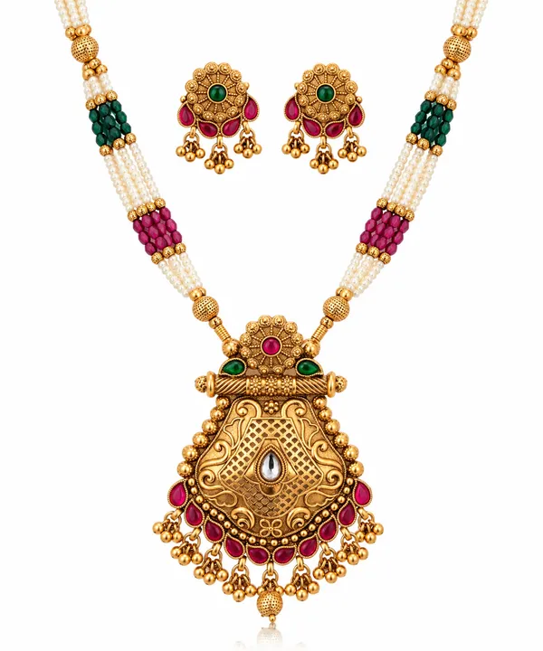 Traditional_Temple_Jewellery_Long_Necklace_Set_with_Green_&_Pink_Beads,_Pearl_Strands_and_Antique_Gold_Pendant_for_Women