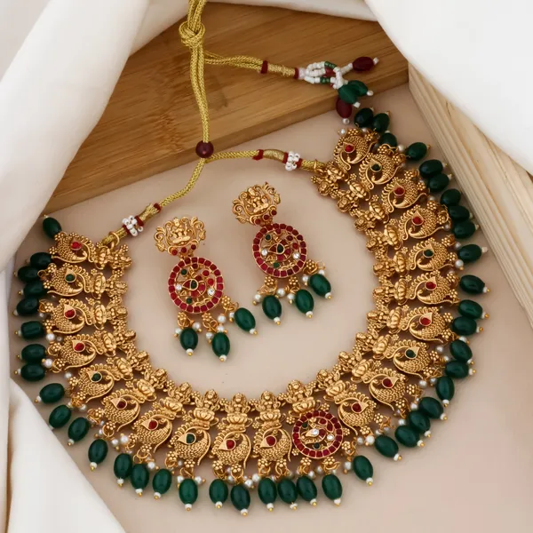 vihaajewellery_gold_plated_laxmi_temple_jewellery_set__with_earrings_for_women_and_girl