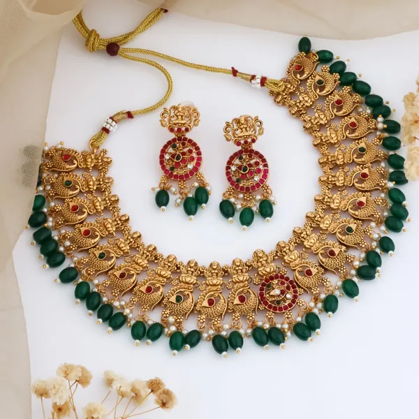 vihaajewellery_gold_plated_laxmi_temple_jewellery_set__with_earrings_for_women_and_girl