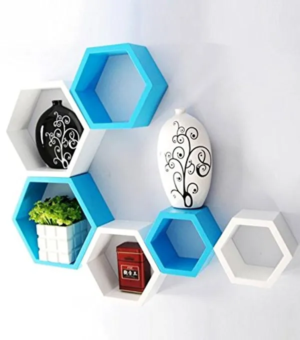 Premium_Quality_Hexagon_Wall_Shelf_With_6_Shelves