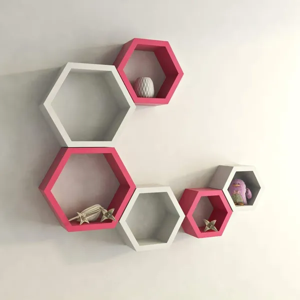 Premium_Quality_Hexagon_Wall_Shelf_With_6_Shelves