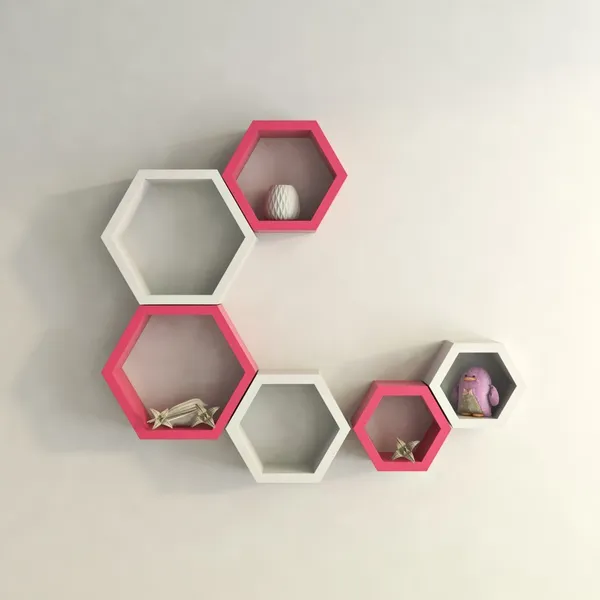 Premium_Quality_Hexagon_Wall_Shelf_With_6_Shelves