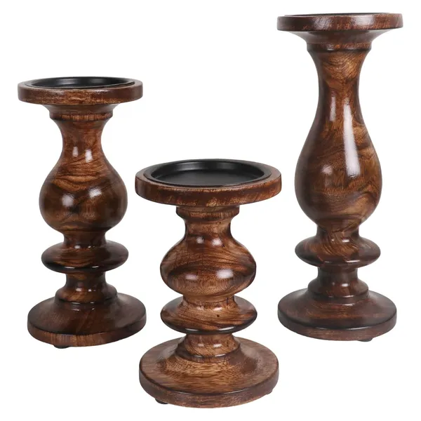 Premium_Quality_Wooden_Pillar_Candle_Holder_Set