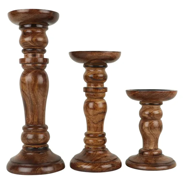 Premium_Quality_Wooden_Pillar_Candle_Holder_Set
