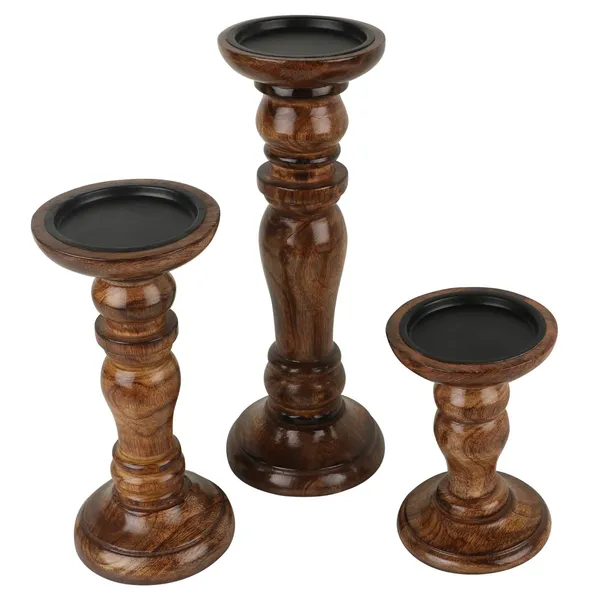 Premium_Quality_Wooden_Pillar_Candle_Holder_Set