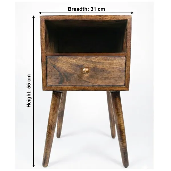 Premium_Quality_Wood_Bedside_Table_With_Drawer_And_Shelf