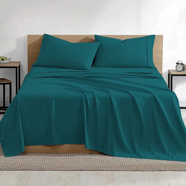 Teal_100%_Egyptian_Cotton_Solid_Premium_Flat_Sheet,_Pillowcase_Pack_Of_3