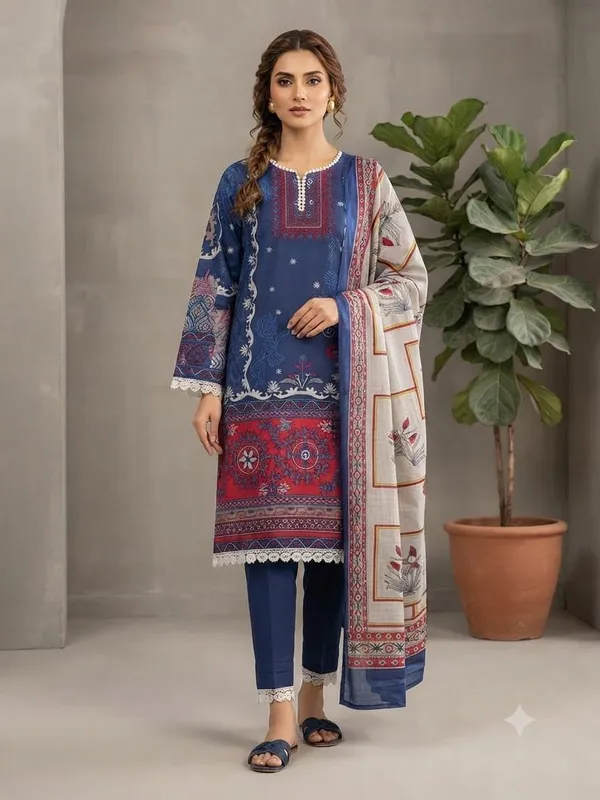 Readymade_Printed_Cotton_Pakistani_Suit_3_Piece_Set_Dupatta_Included