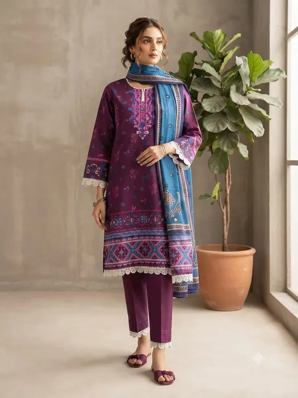 Readymade_Printed_Cotton_Pakistani_Suit_3_Piece_Set_Dupatta_Included
