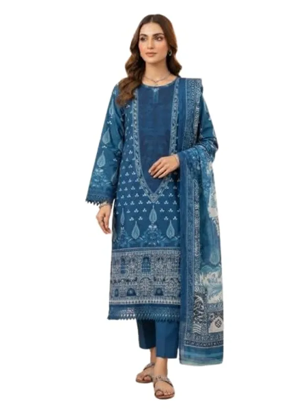 Cotton_Printed_Pakistani_Suit_Blue_Colour_Floral_Print_With_Dupatta