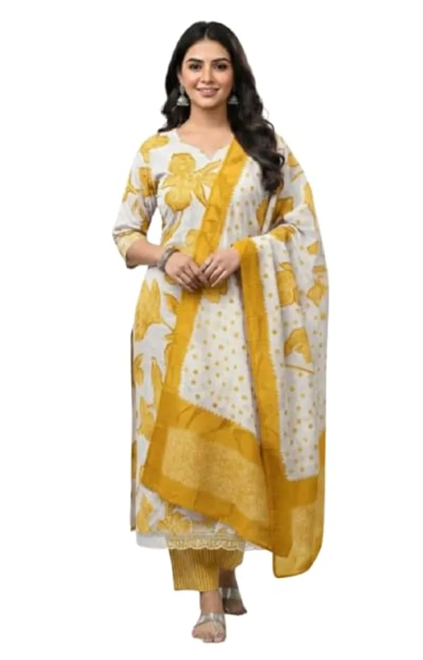Unstitched_Printed_Pure_Cotton_Suit_With_Chikankari_Design_Pure_Cotton_Fabric_Chikankari_Work_Floral_Print_Unstitched_Fabric_Dupatta_Included