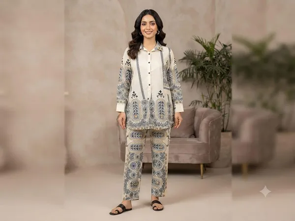 Poly_Chiffon_Coord_Set_For_Women_Printed_Design_Full_Sleeve_Shirt