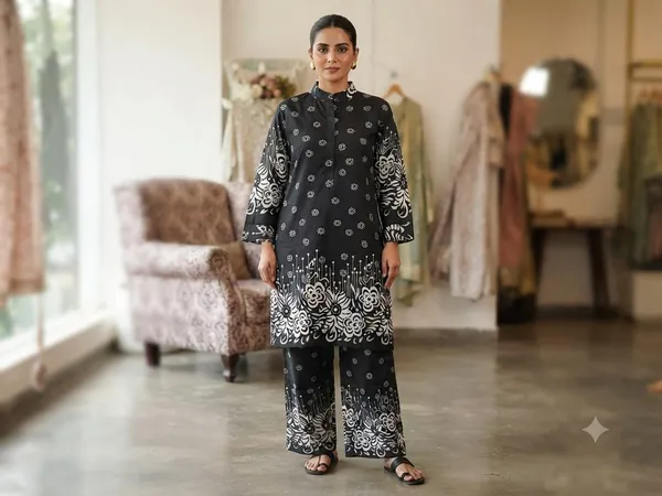 Poly_Chiffon_Printed_Coord_Set_For_Women_Printed_Design_Full_Sleeve_Shirt